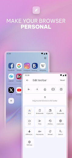 Opera browser with AI & VPN screenshot