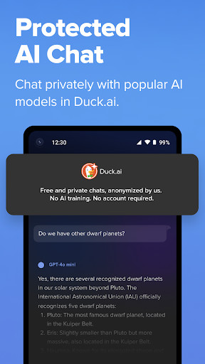 DuckDuckGo, Duck.ai, & VPN screenshot