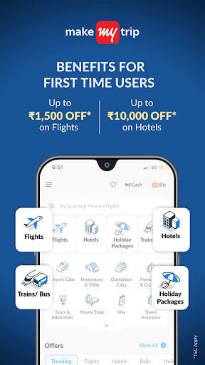 MakeMyTrip: Hotel, Flight, Bus screenshot